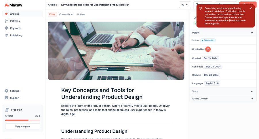 Macaw
			 content management user management editor wysiwyg sidebar alert editorial blog post news article article feature article progress bar modern toast notification ui page example