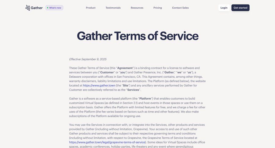 Gather
				legal ui page example