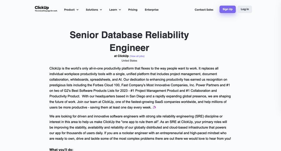 ClickUp
			 photo gallery career jobs job ui page example