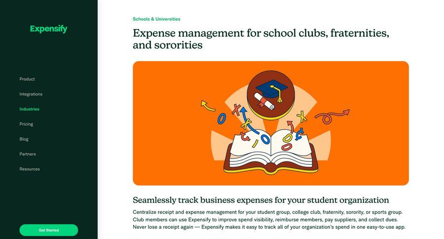 Expensify
			 free plan features management features pay bill ui page example