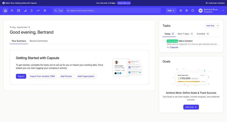 Capsule
			 task management dashboard onboarding import data dashboard overview data import progress bar ui page example
