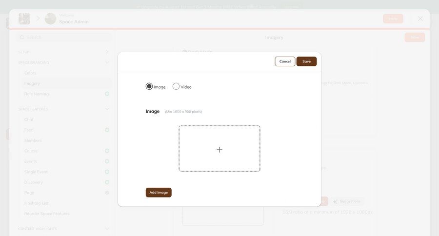 Mighty
			 content management configuration settings onboarding file upload full-screen layout file uploader configuration screen ui page example