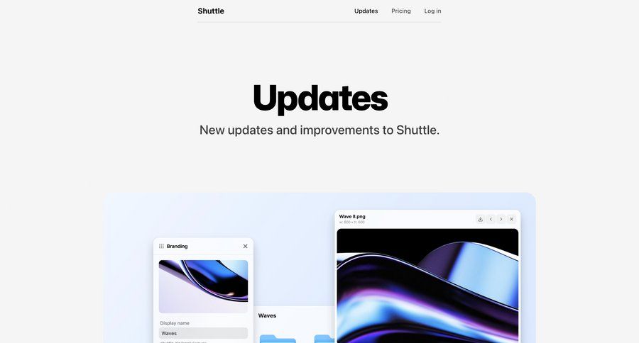Shuttle
			changelog coming soon changelog update ui page example