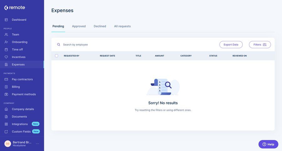 Remote
			 expense management empty state illustration job remote contractor management pay bill ui page example