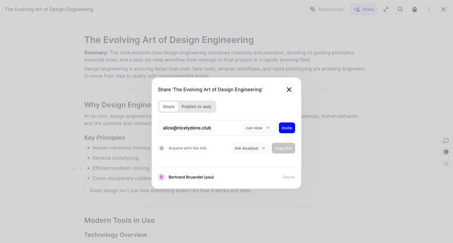 Fabric
			 share modal knowledge base ui page example