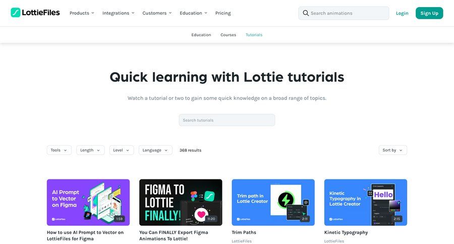 Lottie
			 typography tutorial research image gallery media gallery photo gallery case studies quick keys marketing website design search results ui sort by ui search bar pagination search results search menu ui page example