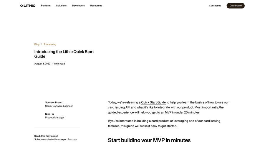 Lithic
			article guide blog blog post ui page example