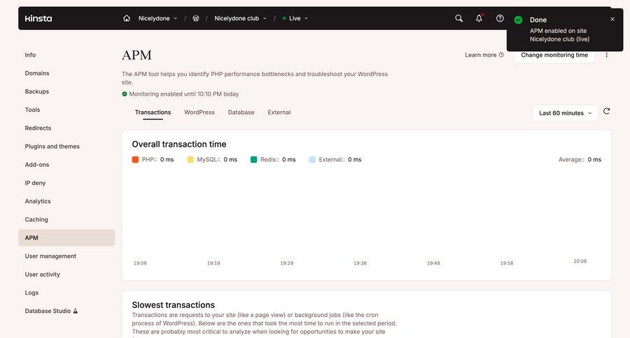 Kinsta
			 performance metrics toast notification ui page example