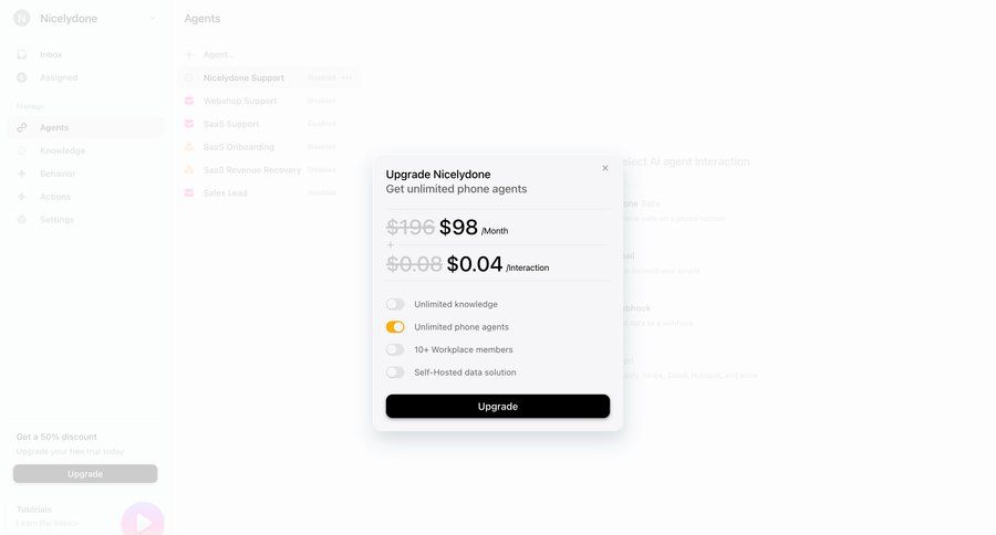 Lemni
			 account management account settings upgrade modal payment history call intelligence pay payment options product packages paywall payment page payment confirmation ui page example