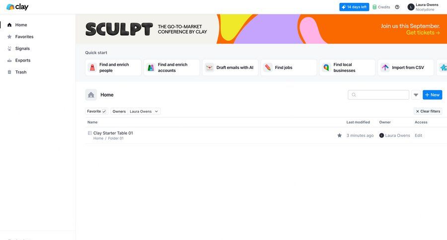 Clay
			 data management dashboard grid onboarding file management sidebar import file quick actions table ui page example
