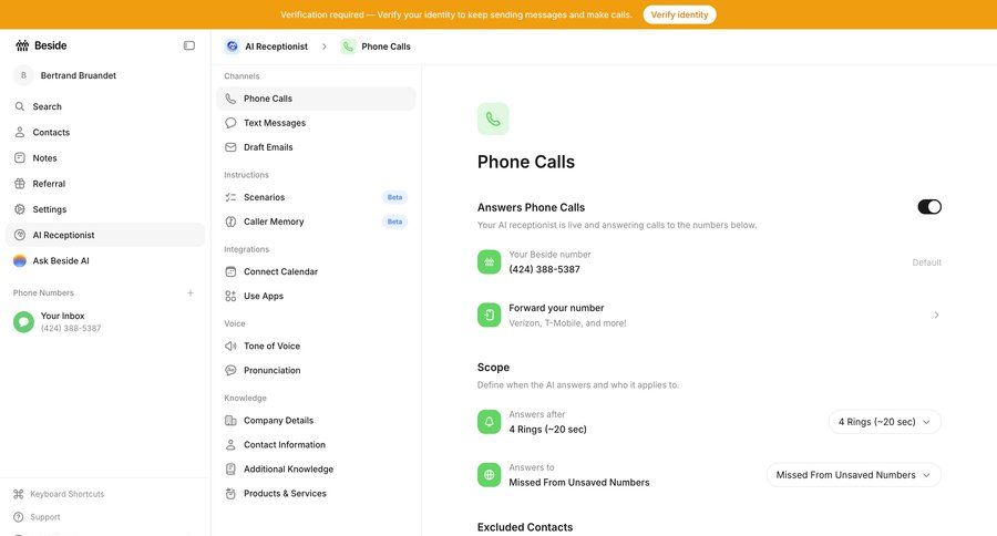 Beside
			 configuration settings dashboard artificial intelligence instructions hierarchical navigation sidebar detail view setup communication navigation bar modern voice ui page example