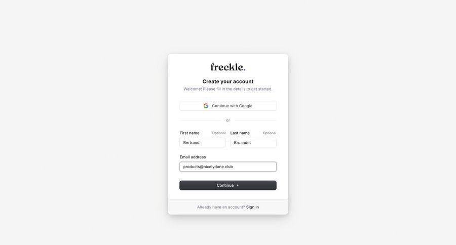Freckle
			    ux ui design
