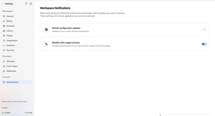 Dub
			 settings onboarding notification management full-screen layout sidebar preferences alert message modern toast notification ui page example