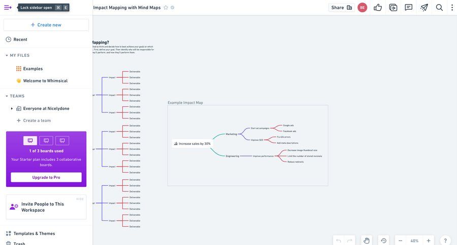 Whimsical
			 collaboration sidebar navigation project management editor real-time collaboration hierarchical navigation sidebar create menu maps map view sharing ui page example
