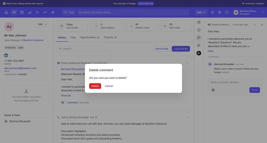 Capsule
			modal & popover delete confirmation data management delete confirmation cancel deletion confirmation message ui page example