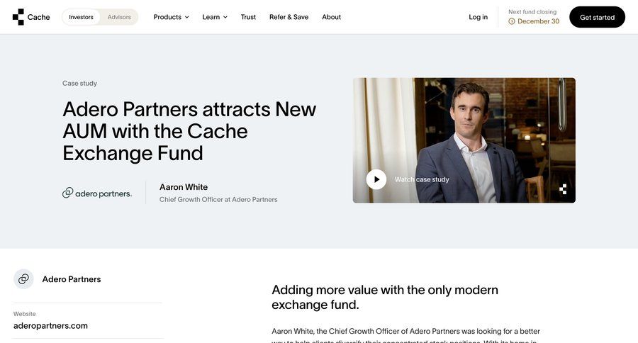 Cache
				partner program & affiliation ui page example