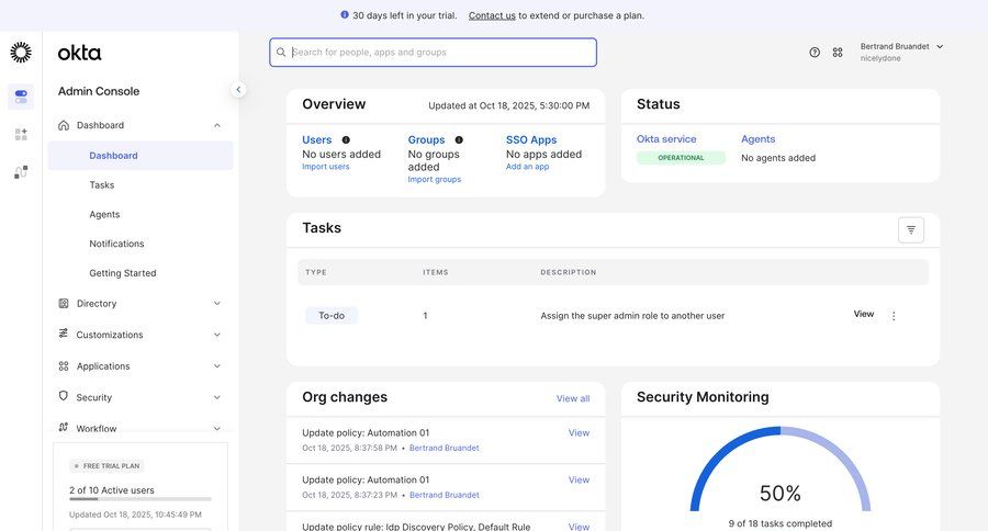 Okta
				home ui page example