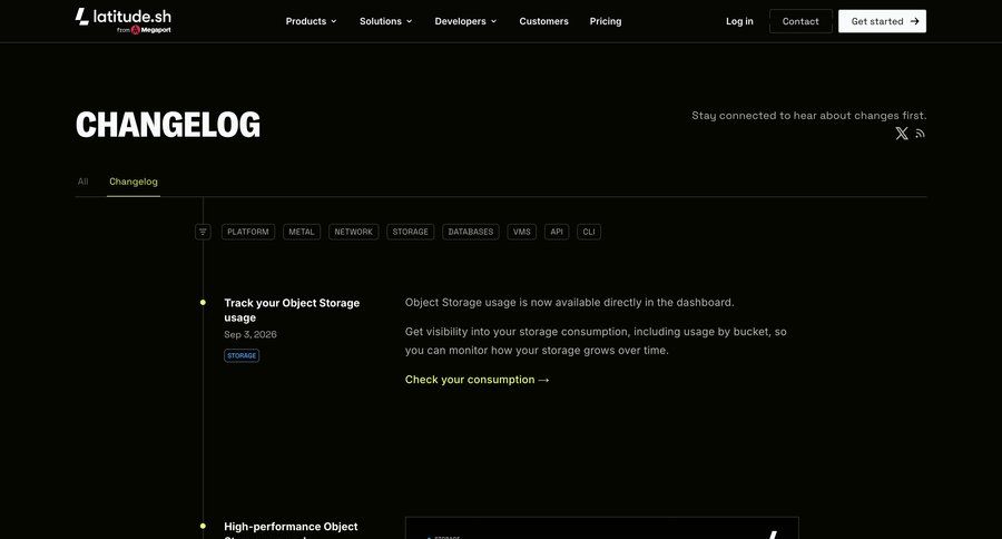 Latitude.sh
				changelog ui page example