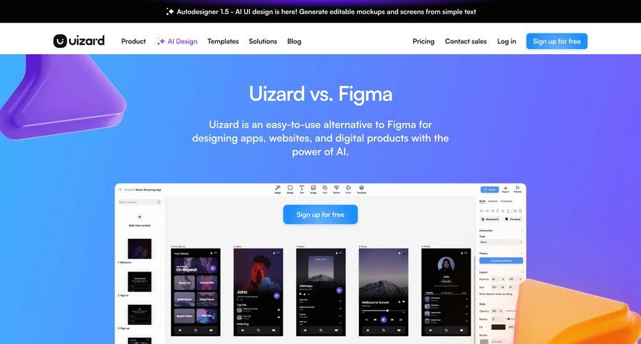 Uizard
			product page alternative press release comparison page competition vs comparision alternatives marketing website design filter ui search results ui music player ui blog templates search results ui page example