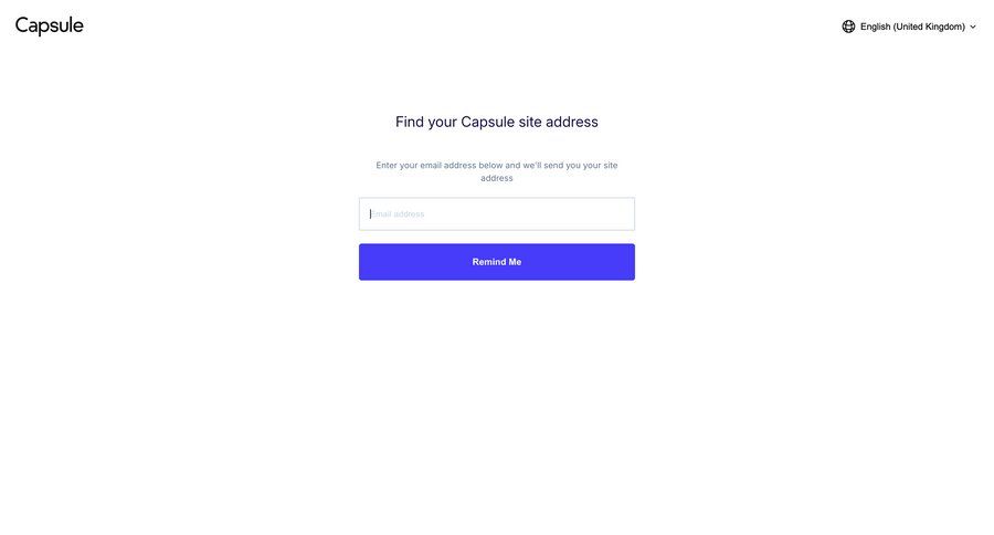 Capsule
			password reset form form authentication ui page example