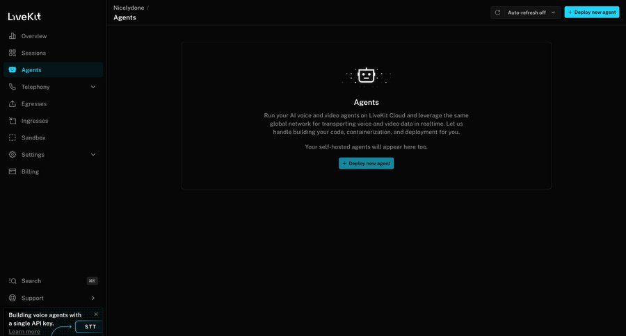 Livekit
				empty state ui page example