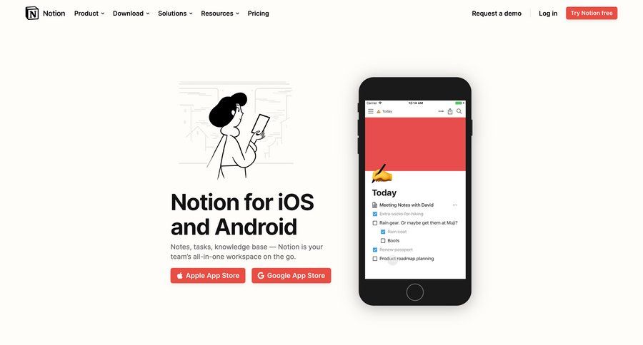 Notion
			 task management collaboration team collaboration project management real-time collaboration call to action desktop download mobile map view real-time editing ui page example