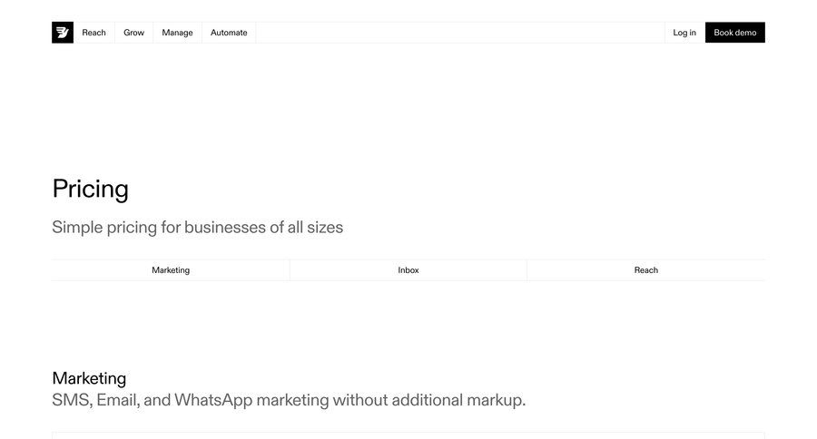 Bird
			 enterprise plan saas pricing usage-based pricing ui page example