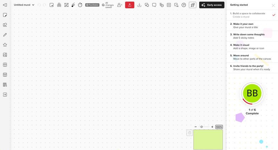 Mural
			 collaboration grid onboarding progress indicator real-time collaboration onboarding modal whiteboard tutorial create progress ui page example