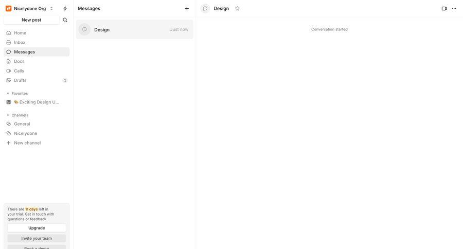 Campsite
			 collaboration sidebar navigation project management project collaboration channel management conversational interface sidebar message communication chat messages menu chat interface ui page example