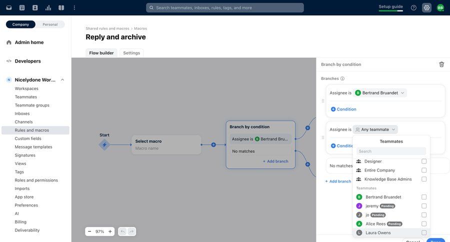 Front
			 configuration settings sidebar navigation workflow automation workflow management workflow builder conditional logic workflow creation full-screen layout workflow configuration parameters communication trainings configuration screen ui page example