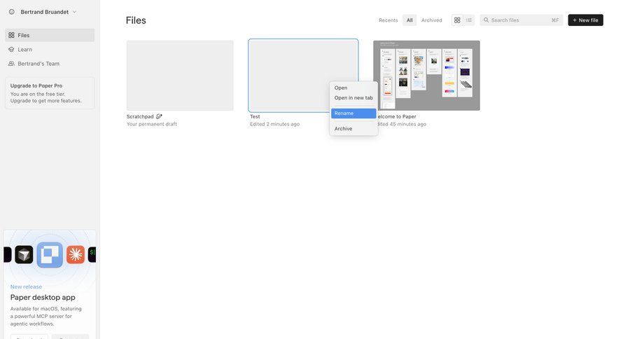 Paper
			 file management ui page example