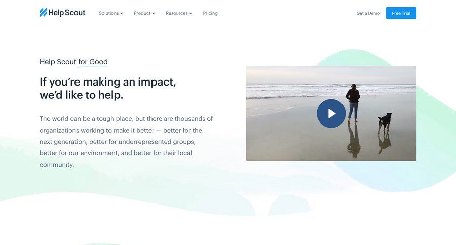 Help Scout
				startup & non-profit program ui page example