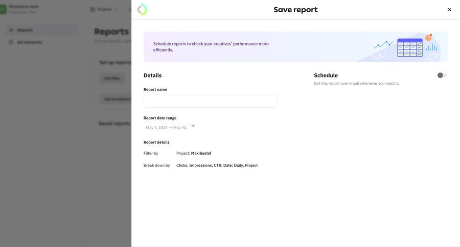Creatopy
			 configuration form schedule ui page example