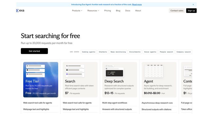 Exa
			 enterprise plan usage-based pricing ui page example