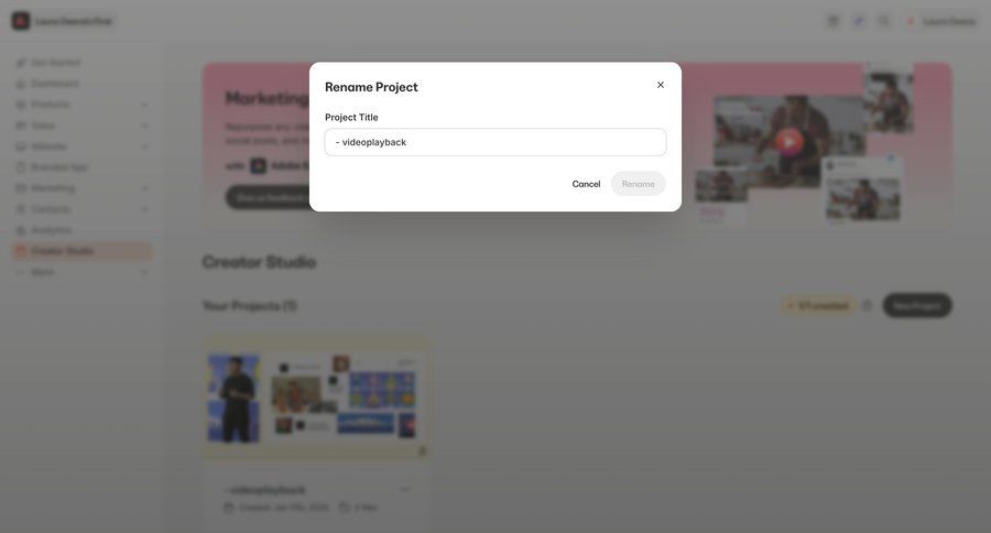 Kajabi
			 project management grid modal interaction project organization ui page example