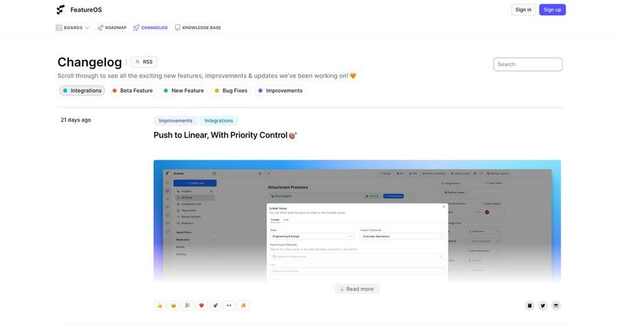 FeatureOS
				list ui page example