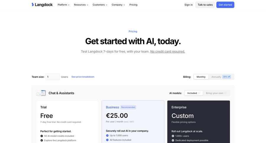 Langdock
			 upload image getting started coming soon payment history user permissions user role color theme service plans pricing plans subscription plans payment options upload documents payment page payment confirmation connect service pricing packages pricing calculator ui page example