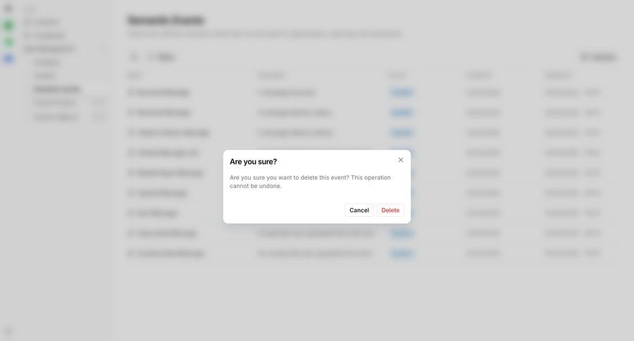Bird
			 event management ui page example
