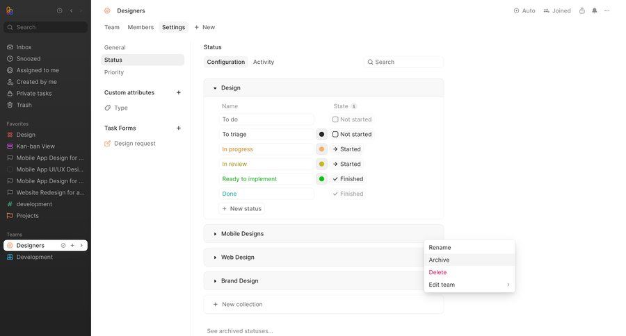 Height
			 task management configuration settings team collaboration sidebar navigation project management workflow configuration sidebar menu ui page example