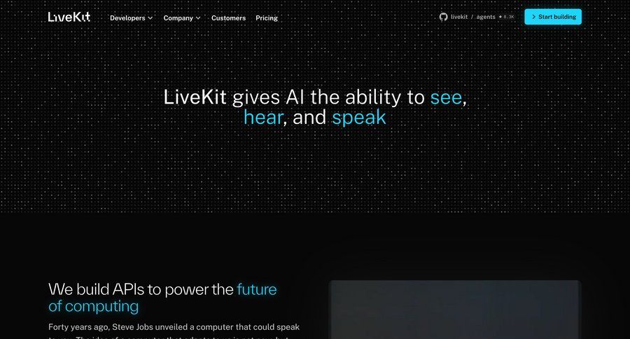 Livekit
				landing page ui page example