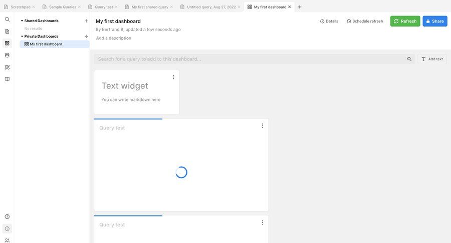 PopSQL
			 dashboard grid data analysis data analytics dashboard warning sidebar menu data visualization business intelligence progress loading loader widgets sharing ui page example