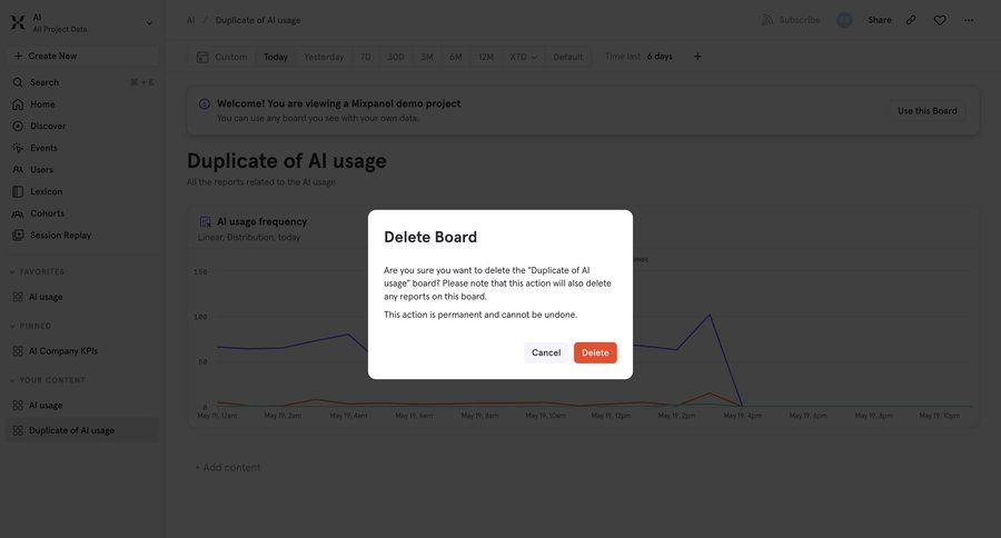 Mixpanel
				modal & popover ui page example