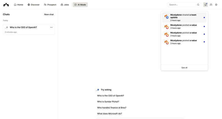 The org
			 artificial intelligence right sidebar sidebar communication chat chat interface ui page example