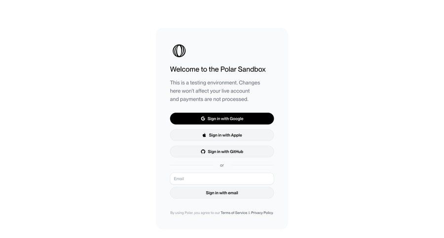 Polar
				signin ui page example
