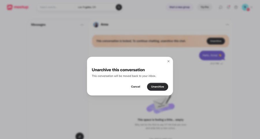 Meetup
			 inbox management ui page example