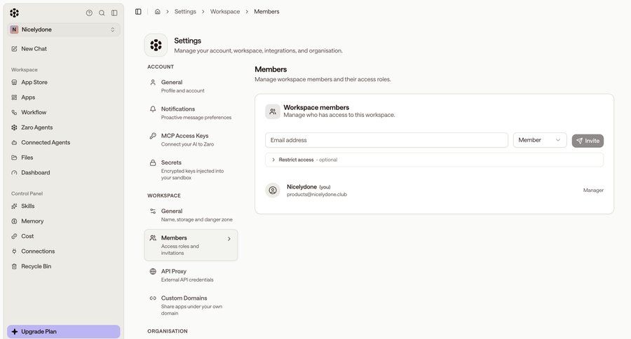 Zaro
			 access control team management ui page example