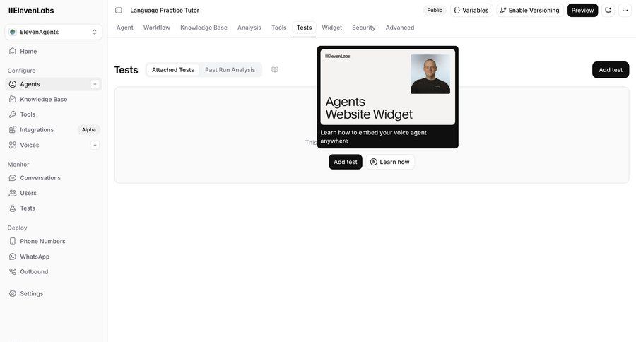 Elevenlabs
			 sidebar settings dashboard integration sidebar navigation configuration hierarchical navigation artificial intelligence knowledge base empty state illustration ui page example