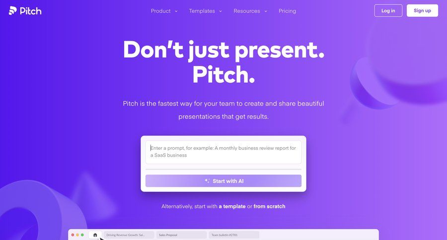 Pitch
page example