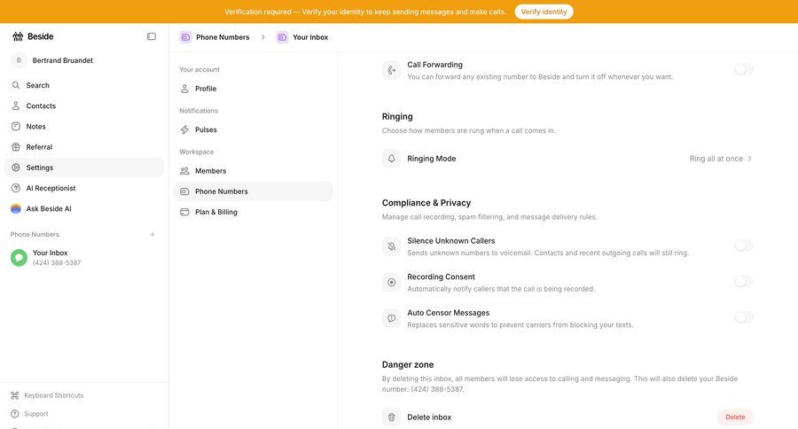 Beside
			 configuration settings inbox management sidebar communication navigation bar modern ui page example
