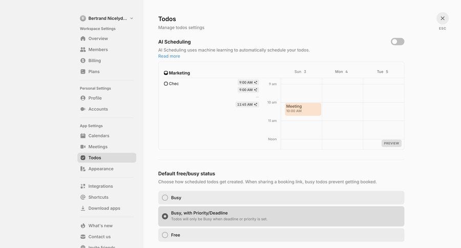 Amie
			settings form account settings workspace settings notification settings artificial intelligence task management ui page example